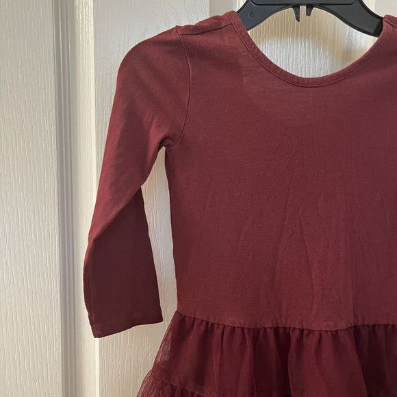 Old Navy Girls Scoop Back Tutu Tulle Dress Long Sleeve Marin Berry Girls Size 4T - Picture 4 of 12